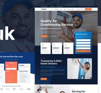 Sejuk - Air Conditioner & HVAC Repair Service Elementor Pro Template Kit