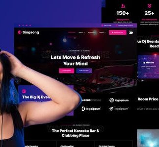 Singsong - Karaoke Rooms & Dj Clubbing Elementor Template Kit