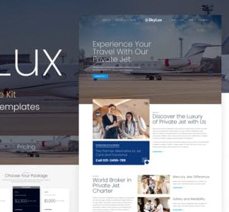 Skylux - Private Jet & Airplane Charter Company Elementor Template Kit