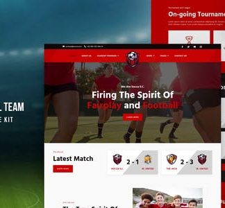 Socca – Football Team  & Sports Club Elementor Template Kit