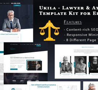 Ukila - Lawyer & Attorney Elementor Template Kit