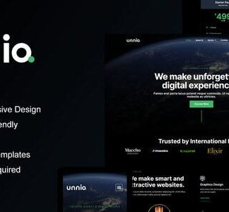Unniq - Dark Digital Creative Agency Elementor Template Kit
