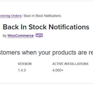 WooCommerce Back In Stock Notifications
