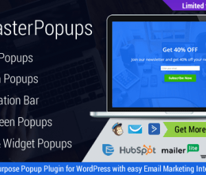 Master Popups – Wordpress Popup Plugin For Lead Generation. Get Subscribers And Grow Your Email List