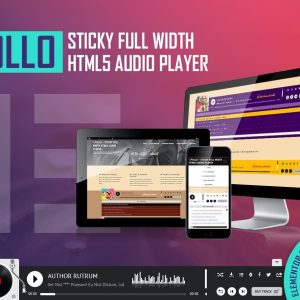 Apollo - Sticky Full Width HTML5 Audio Player  - Elementor Widget