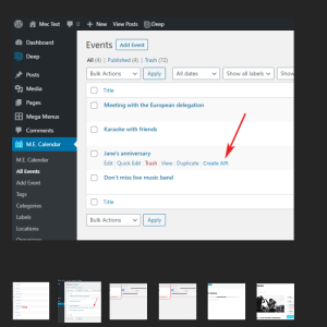 Event API for MEC