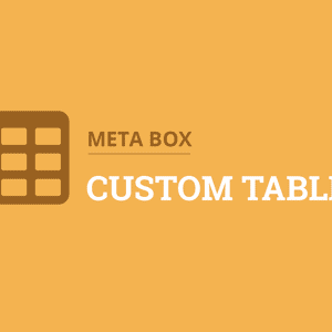 Metabox - Custom Table