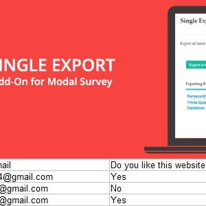 Modal Survey Single Export Add-on