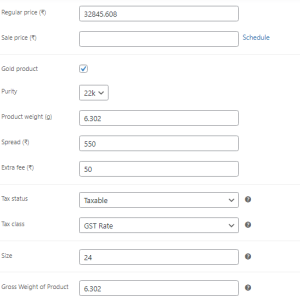 WooCommerce Gold Price