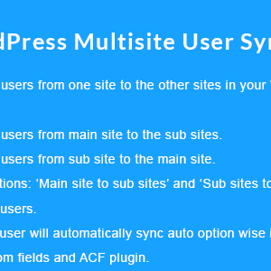 WordPress Multisite User Sync/Unsync